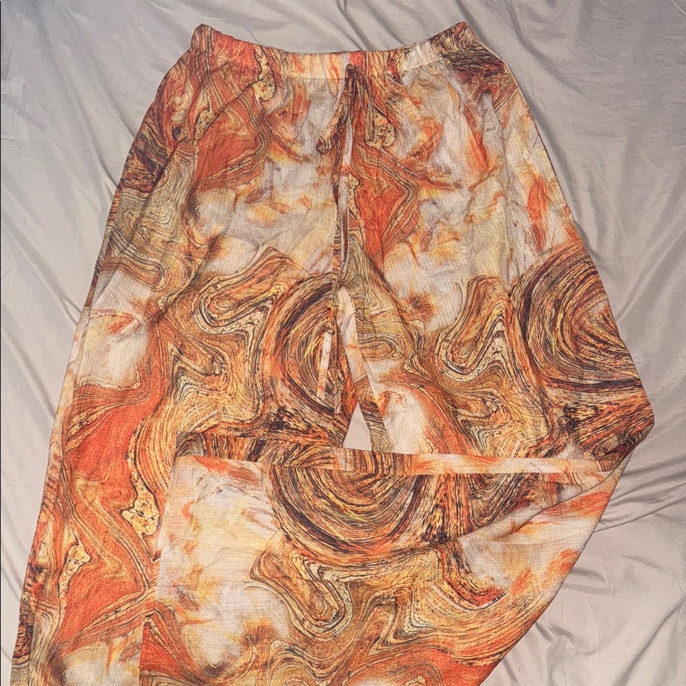 Abstract Orange Women's Pants